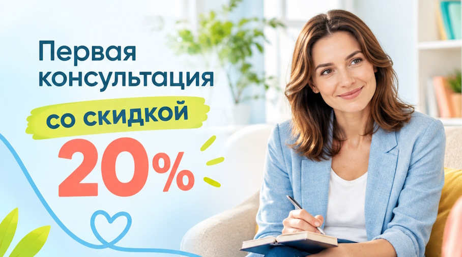 Акция! Первая консультация со скидкой 20%